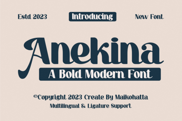 Anekina: A Bold Display Font for Handmade Products