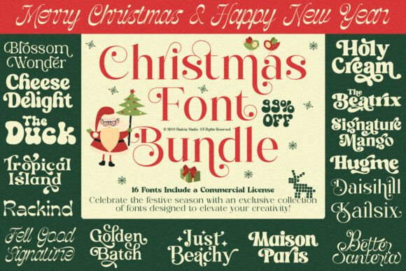 Christmas Bundle Festive Holiday: A Display Font for Makers