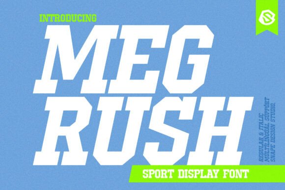 Megrush: A Bold Display Font for Modern Web Design and Digital Branding