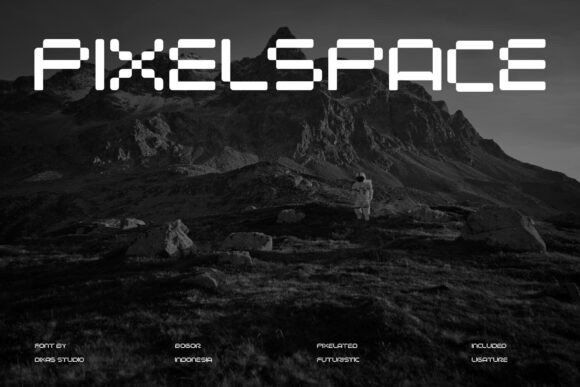 Pixel Space Font: Futuristic Display Type for Handmade Products